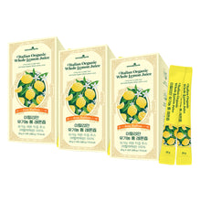 Load image into Gallery viewer, 3 Boxes of Organic Lemon Juice NFC (Not From Concentrate) – 100% Pure Italian Lemon Juice, 14 Stick Packs, Freshly Squeezed, Refreshing Lemon Water (Copy)