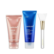Load image into Gallery viewer, Medicube Face Mask Duo Set – Collagen & Clay Complexes, Hydrating and Smoothing Care, 2 Masks +JELLY BRUSH