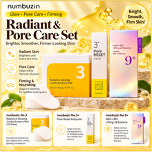 Load image into Gallery viewer, numbuzin Radiant Glow, Pore Care & Firming 3-Piece Skincare Set