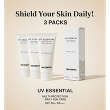 Load image into Gallery viewer, UV ESSENTIAL Multi-Protection Daily Sun Care (3 PACKS ) SPF 50+ PA+++ | Lightweight Broad Spectrum Sunscreen | Para Cosmetics (50ml / 1.7 fl.oz.)