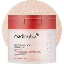 Load image into Gallery viewer, Medicube Red Succinic Acid Peeling Pad with Panthenol and Niacinamide – Exfoliating & Soothing Toner Pads for Smooth, Balanced Skin – 70 Pads
