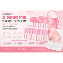 Load image into Gallery viewer, Medicube Salmon DNA PDRN Pink One Day Serum, Intensive Ampoule, 0.05 fl oz x 10 /COLLAGEN MASK