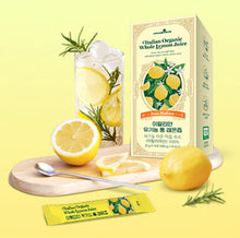 Load image into Gallery viewer, 3 Boxes of Organic Lemon Juice NFC (Not From Concentrate) – 100% Pure Italian Lemon Juice, 14 Stick Packs, Freshly Squeezed, Refreshing Lemon Water (Copy)

