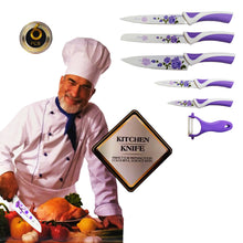 Load image into Gallery viewer, Kitchen Knife Set, Preparing Food 6-Piece Colorful Kitchen Knives Set
