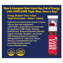 Load image into Gallery viewer, Liver Kare - •	Energy Triple Shot for Total Liver Support, Cleanse and Detox, Protects Cells &amp; Enzymes

