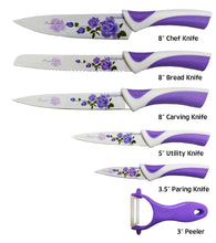 Load image into Gallery viewer, Kitchen Knife Set, Preparing Food 6-Piece Colorful Kitchen Knives Set
