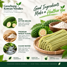 Load image into Gallery viewer, Geochang Bitter Melon Noodles – Korean Noodles with Bitter Melon Powder, 400g
