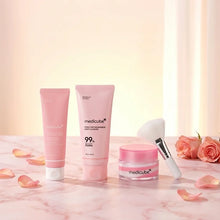Load image into Gallery viewer, Medicube Pink Glow Skincare Set with Microfiber Hand Brush – Salmon Extract Complex, Radiance &amp; Hydration, 4-Piece Set
