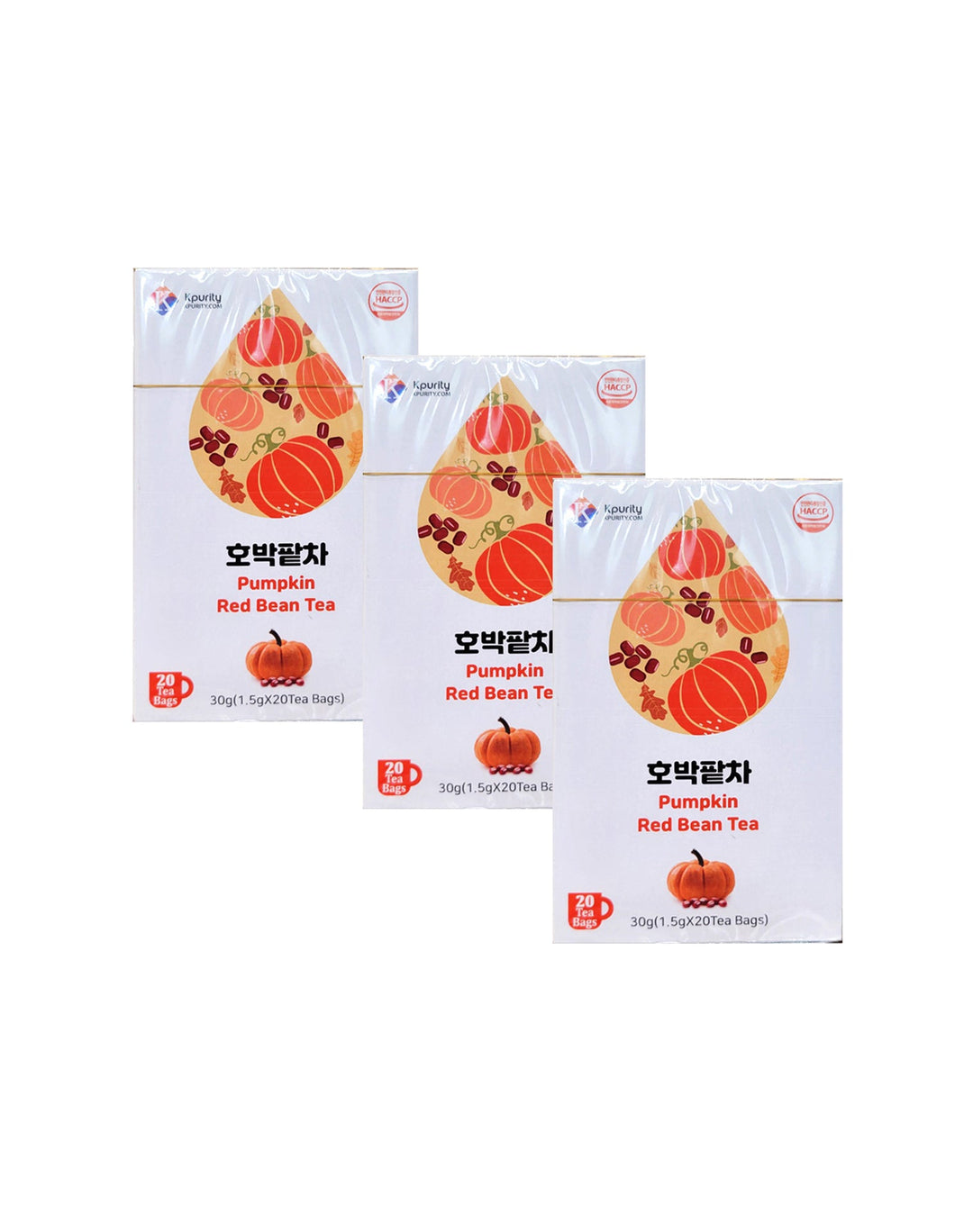 [2+1] 3 Boxes Pumpkin & Red Bean Tea Herbal Hot or Cold Hygienic Tea