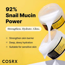 Load image into Gallery viewer, COSRX Snail Mucin 92% Face Moisturizer, 3.52 Oz, Lightweight Moisturing Cream for Soft, Glowy Skin, Korean Skin Care, Korean Moisturizer Face Cream
