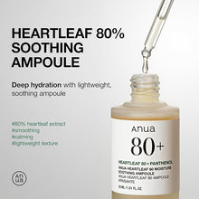 Load image into Gallery viewer, Anua Heartleaf 80 Soothing Ampoule – K-Beauty Hydration &amp; Pore Care Serum, Vegan Formula (30ml)
