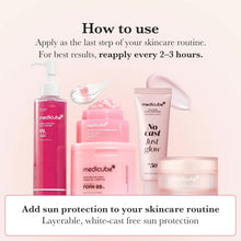 Load image into Gallery viewer, medicube No Cast Just Glow Collagen Sunscreen | SPF 50 Broad Spectrum Face Sunscreen | Lightweight, Non-Sticky, Hydrating Formula | Peptide, Cica for Soothing &amp; Glow | Korean Skincare
