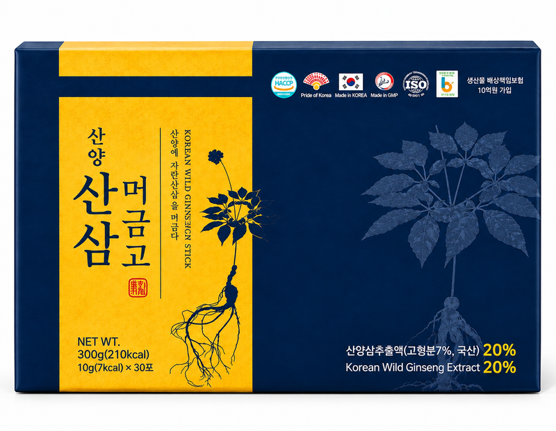 Korean Wild Ginseng Stick – Premium Korean Wild Ginseng Extract 20%, 10g × 30 Sticks
