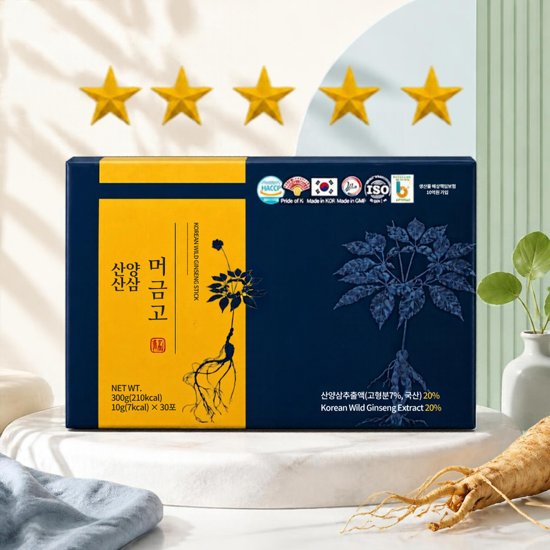 Korean Wild Ginseng Stick – Premium Korean Wild Ginseng Extract 20%, 10g × 30 Sticks
