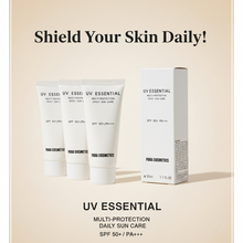 Load image into Gallery viewer, UV ESSENTIAL Multi-Protection Daily Sun Care (3 PACKS ) SPF 50+ PA+++ | Lightweight Broad Spectrum Sunscreen | Para Cosmetics (50ml / 1.7 fl.oz.)
