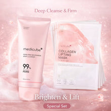 Load image into Gallery viewer, Medicube PDRN Pink Niacinamide Whip Cleanser &amp; Medicube Collagen Lifting Mask Duo Set | Korean Skincare Double Care Set for Cleansing, Firming &amp; Hydration Glow
