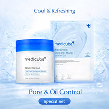 Load image into Gallery viewer, Medicube Zero Pore Pad &amp; Zero Pore Cooling Mask Duo Set | Korean Skincare Pore Care Bundle | Exfoliating Toner Pads + Soothing Cooling Mask for Oil Control &amp; Refined Skin

