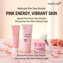 Load image into Gallery viewer, Medicube Pink Glow Skincare Set with Microfiber Hand Brush – Salmon Extract Complex, Radiance &amp; Hydration, 4-Piece Set
